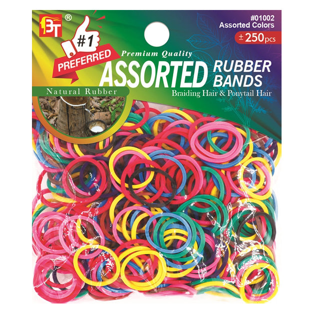 Hair Rubber Bands Assorted, 250/PK