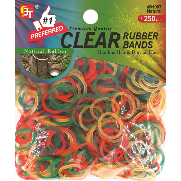 Hair Rubber Bands Natural Assorted, 250/PK