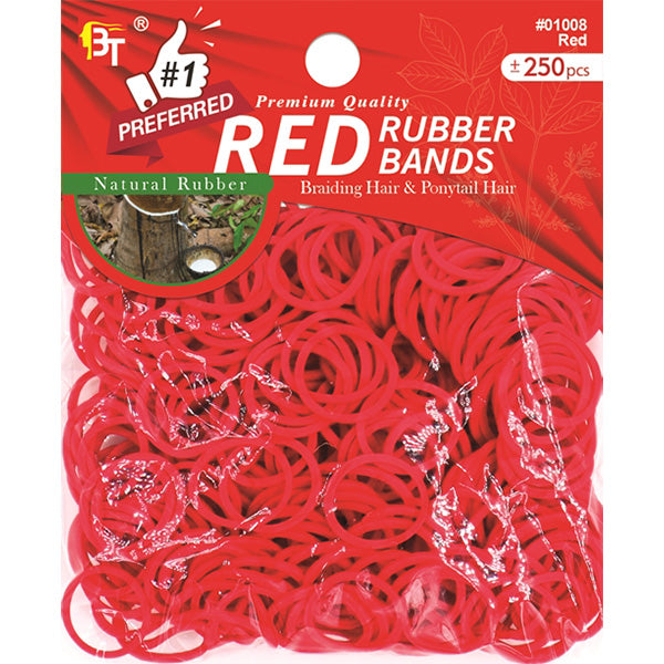 Hair Rubber Bands, Red 250/PK