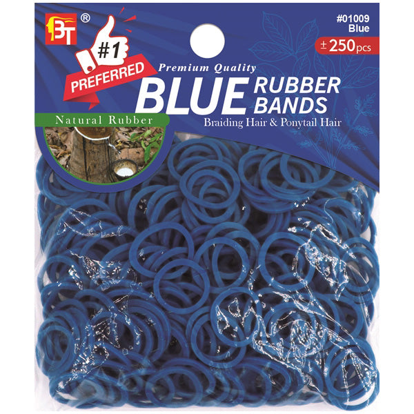 Hair Rubber Bands, Blue 250/PK