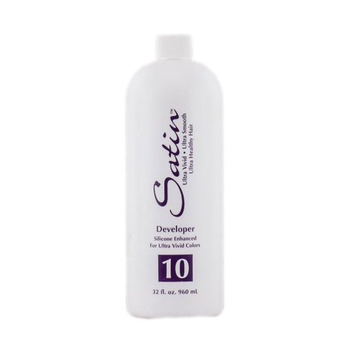 Satin Developer 10 Volume, Silicone Enhanced For Ultra Vivid Color 32 Oz.
