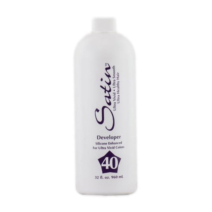 Satin Developer 40 Volume, Silicone Enhanced For Ultra Vivid Color 32 Oz.
