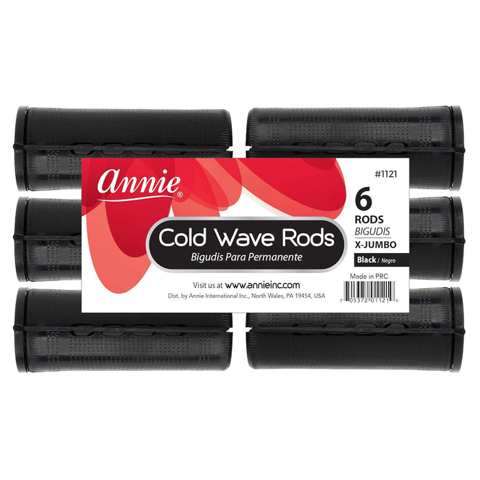 Annie Cold Wave Rods Black 1 1/4" X Jumbo, 6/PK