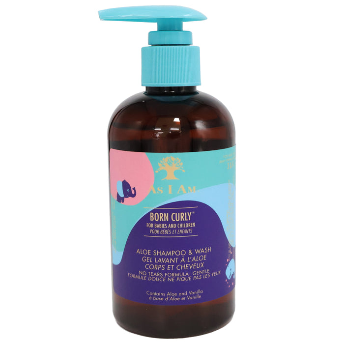 As I Am Born Curly Aloe Shampoo and Wash, 8 Oz.