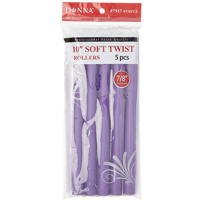 Donna Collection 10" Soft Twist Rollers, Purple