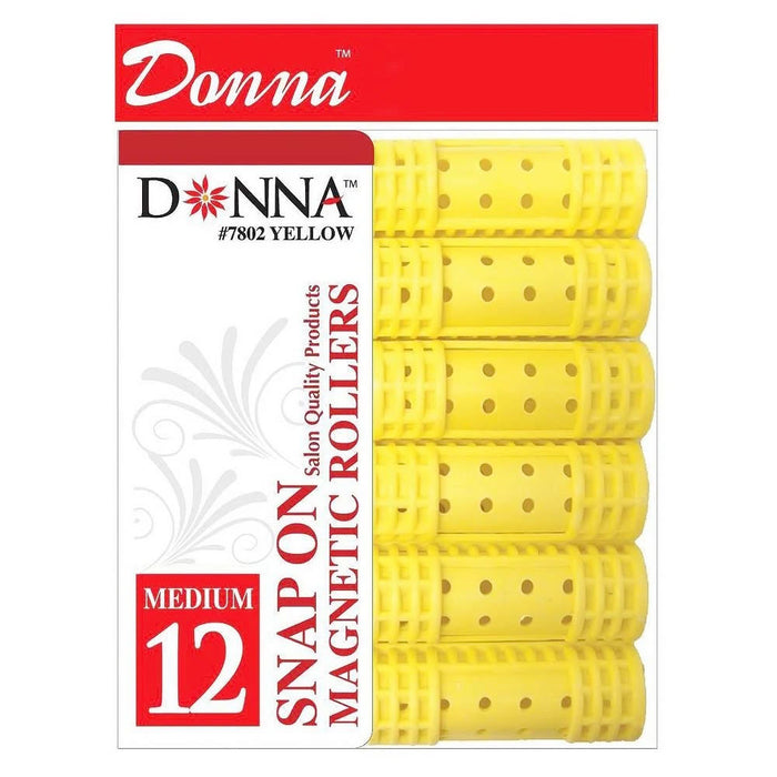 Donna Collection Snap On Magnetic Roller Medium Yellow