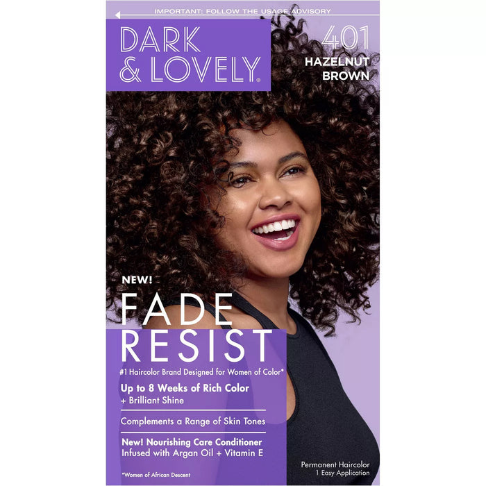 Dark And Lovely Fade Resist Hair Color, Hazelnut Brown, 401