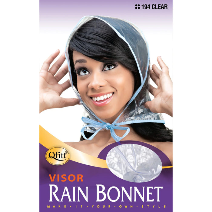 Qfitt Large Visor Rain Bonnet, Clear