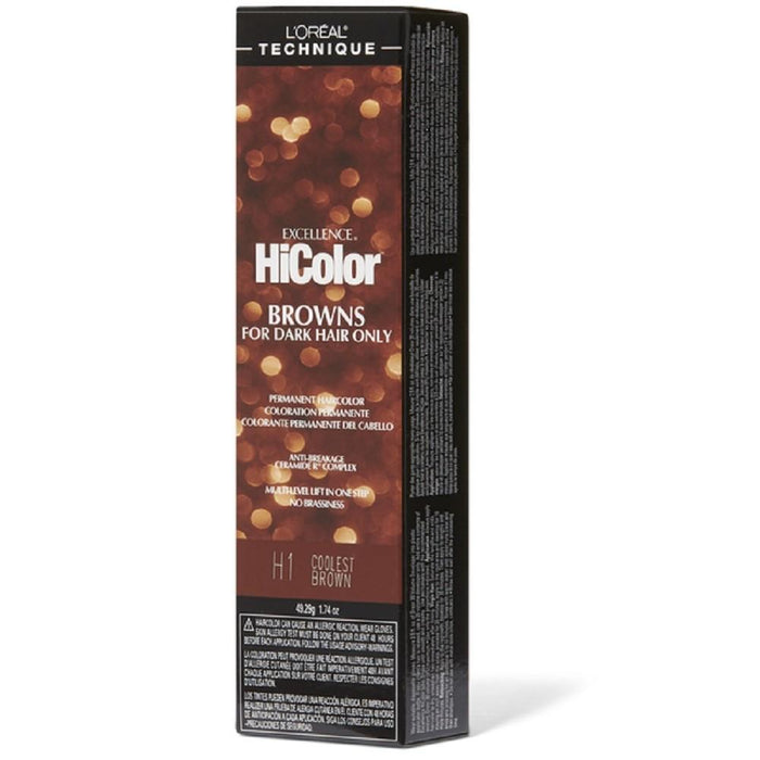 L'Oreal Excellence HiColor, Coolest Brown, H1, 1.74 oz