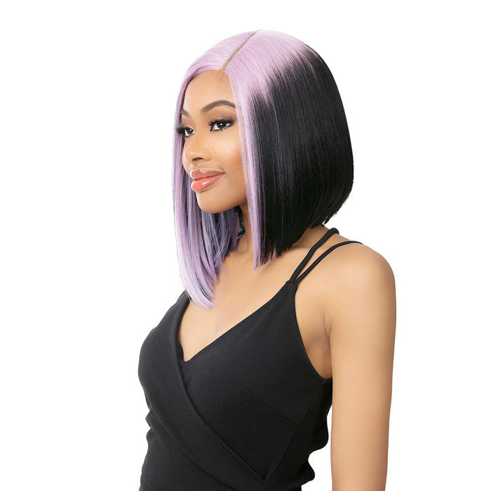BFF Lace Freesiz Virtually undetectable Synthetic Fiber Lace Front Wig, Umbrella Frost Lilac