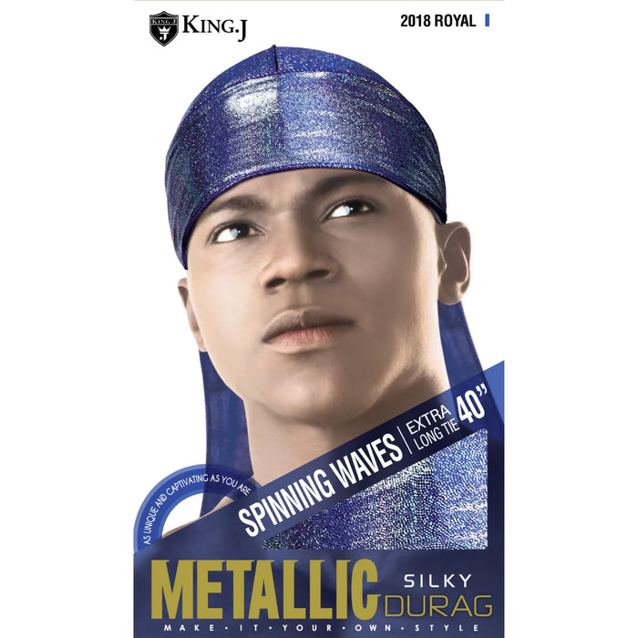 Qfitt King.J Metallic Silky Durag, Royal Blue