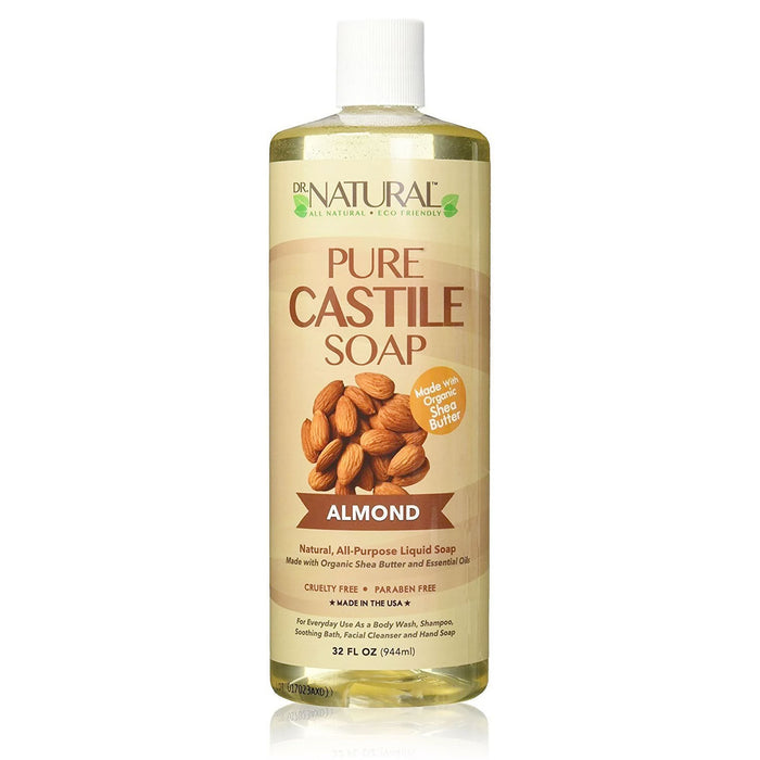Dr. Natural Pure-Castile Liquid Soap, Almond, 32 Oz.