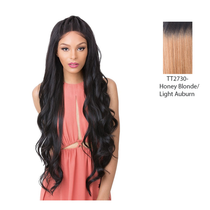 100 Percent Human Hair Blend 360 Circular Frontal Lace Wig,Two Tone Off Black/Strawberry Blonde/Light Auburn