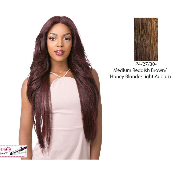 Human Hair 360 All Round Deep Lace Wig,Streaked Blend Of Medium Brown, Strawberry Blonde, And Light Auburn