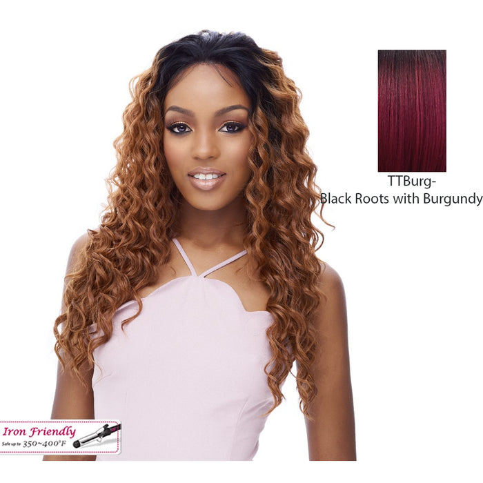 360 All Emotion Soft Lace, Long,Two Tone Off Black/Burgundy