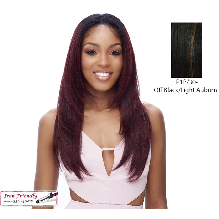 360 All Around Soft Lace Endless Wig,Mix Off Black/Light Auburn