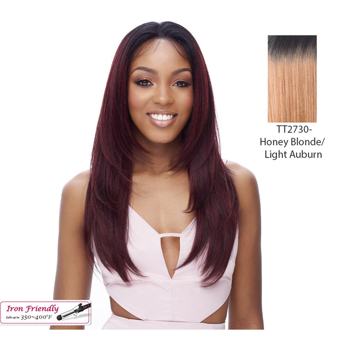 360 All Around Soft Lace Endless Wig,Two Tone Off Black/Strawberry Blonde/Light Auburn