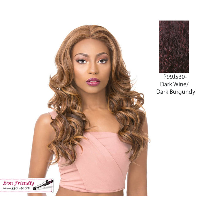 360 All-Round Deep Lace Wig Tarumi,Streaked blend of Deep Wine and Dark Violet