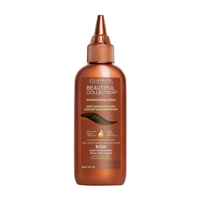 Clairol Professional Beautiful Collection Moisturizing Color, B15W Dark Warm Brown, 3 Oz.