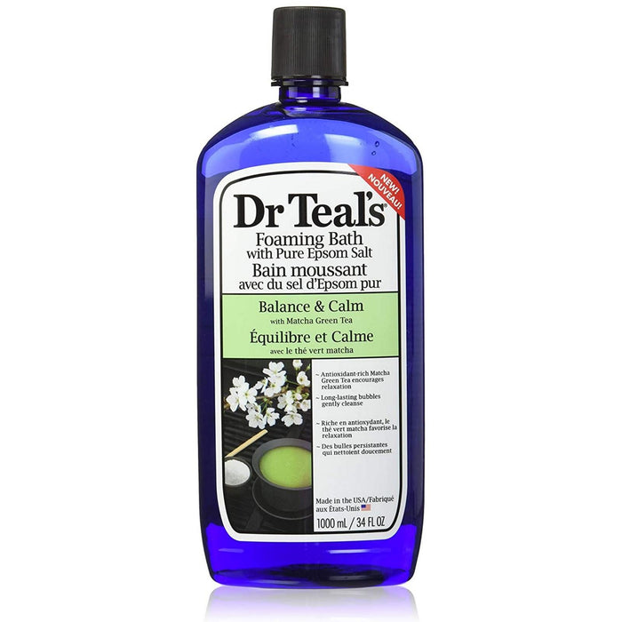 Dr Teals Epsom Salt Foaming Bath Matcha Green Tea 34 Oz.