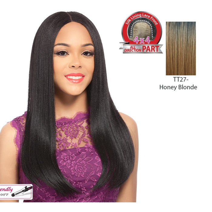 Synthetic Soprano Lace Wig With Swiss Lace Made,Dark Brown Roots With Strawberry Blonde