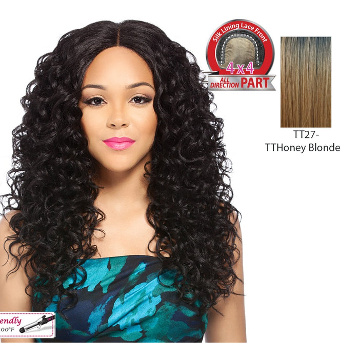 Iron Friendly Swiss Lace Front Wig Tereza,Dark Brown Roots With Strawberry Blonde