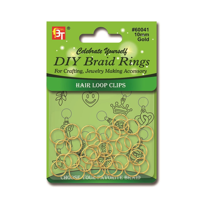 Hair Braid Ring Bt Gold 10 mm