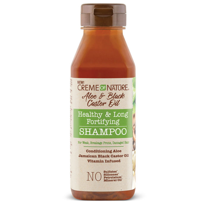 Creme Of Nature Aloe and Black Castor Oil Healthy and Long Fortifying Shampoo, 12 Oz.