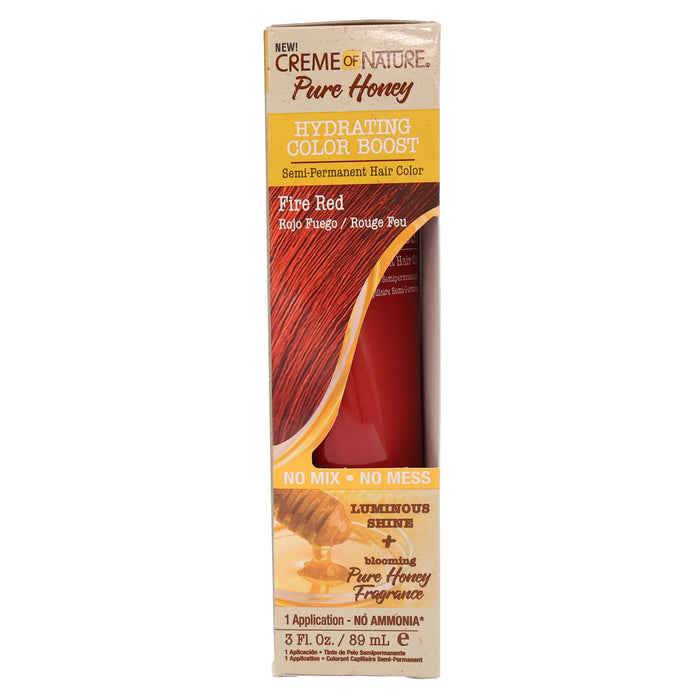 Creme Of Nature Pure Honey Semi-Permanent Hair Color, Fire Red, 3 Oz.
