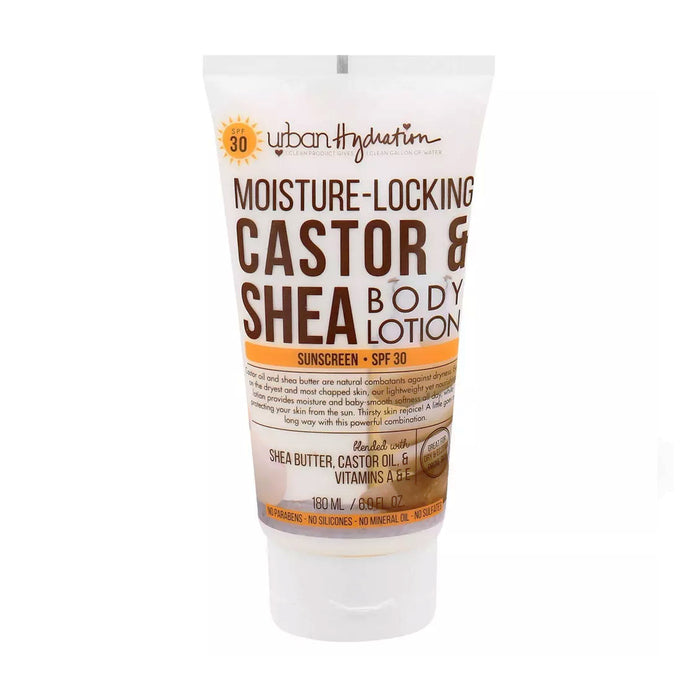 Urban Hydration Castor & Shea Moisture Locking Dry & Eczema Prone Sunscreen Body Lotion - SPF 30 - 6 fl oz