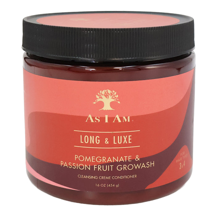 As I Am Long and Luxe Pomegranate Passion Fruit Growash, 16 Oz.