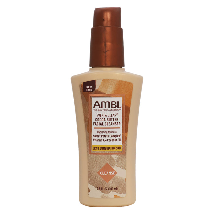 AMBI Even Clear Moisturizing Coconut Oil Cocoa Butter Facial Cleanser 3.5 Oz.