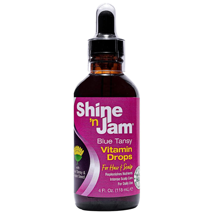 Ampro Shine N Jam Drops Blue Tansy Vitamin Hair Repair, 4 Oz