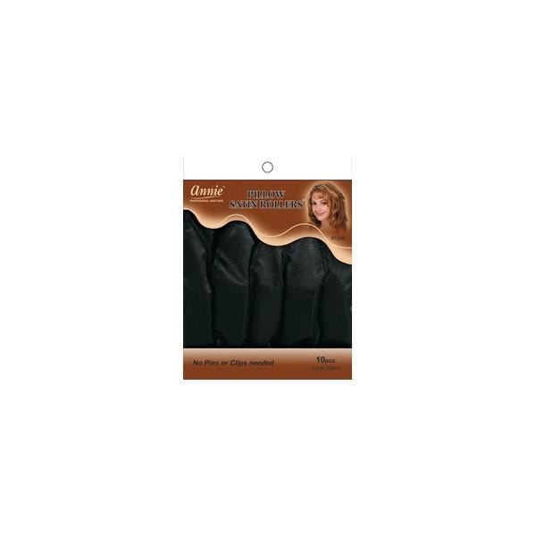 Annie Pillow Satin Rollers Black, 10/PK