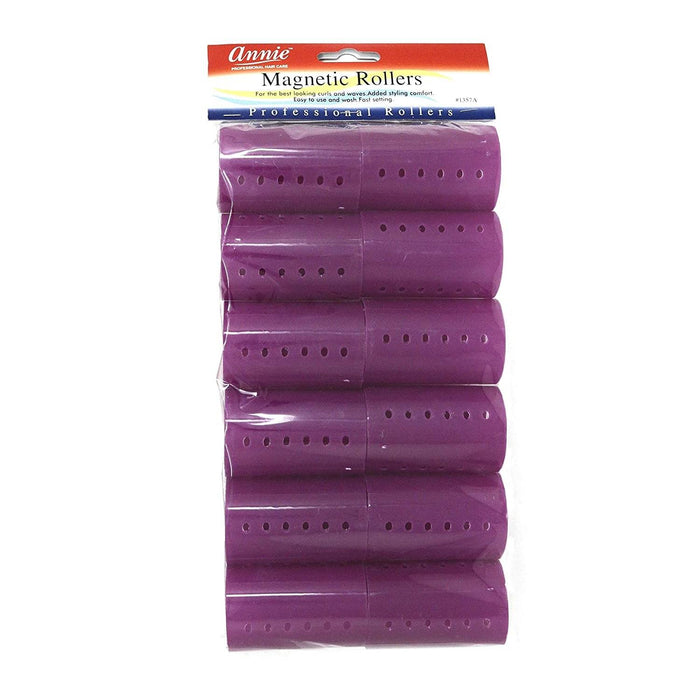 Annie Magnetic Rollers Purple 1 3/4 Inch, 12/PK