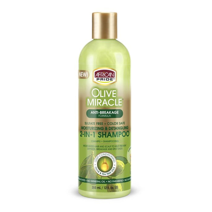 African Pride Olive Miracle 2 In 1 Shampoo Conditioner 12 Oz.