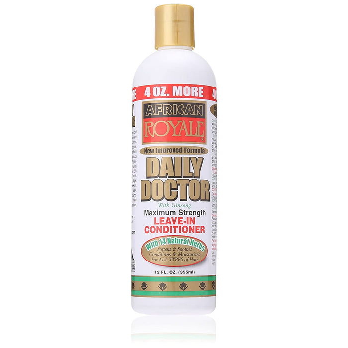 African Royale Daily Doctor Maximum Strength Leave In Conditioner, 12 Oz.