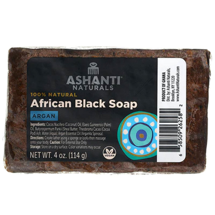 Ashanti Naturals African Black Soap Bar Argan Oil 4 Oz.