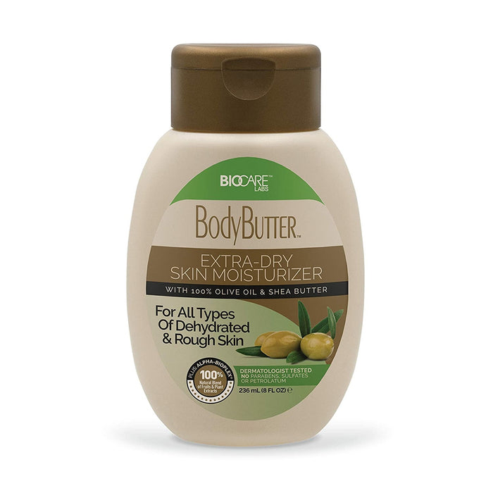 Biocare Body Butter Extra-Dry Skin Moisturizer with 100 Olive OilShea Butter For All Types of Dehydrated Rough Skin, 8 Oz.