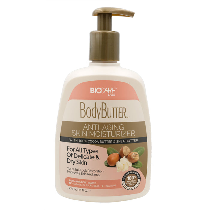 Biocare Body Butter Anti-Aging Skin Moisturizer with Cocoa Butter & Shea Butter For All Types of Delicate & Dry Skin, 16 Oz.