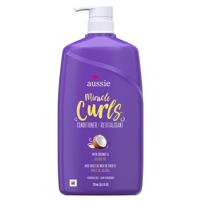 Aussie Miracle Curls Conditioner witch Coconut & Jojoba Oil, 26.2 Oz.