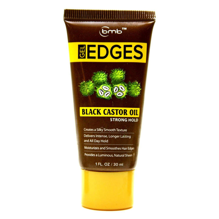 Bmb Black Castor Oil Gel Edges Strong Hold Silky Smooth Texture Travel, 1 Oz.