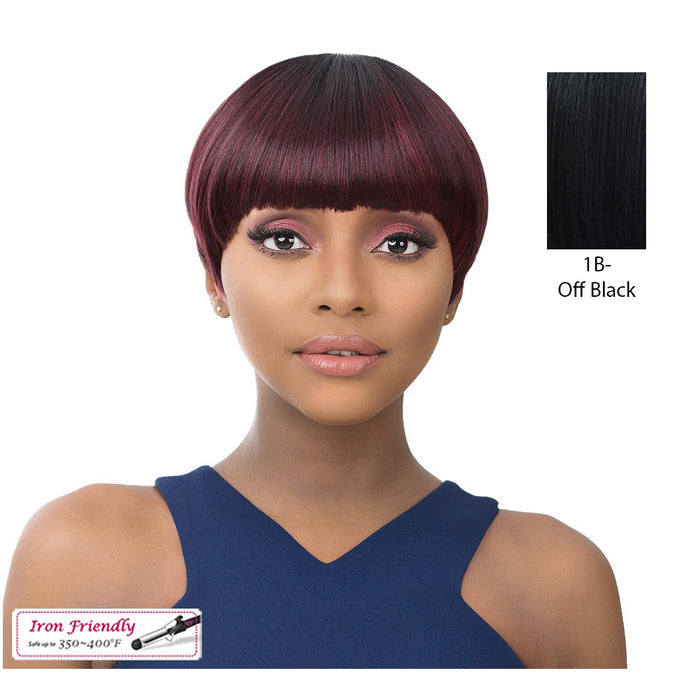 Pacifier Shaped Short Cut Wigs For Iron Wigs, Pixie Style,Off Black