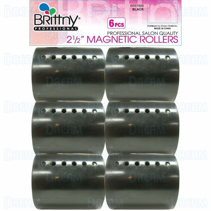 Brittny 2 1/2" Magnetic Rollers, Black, 6/PK