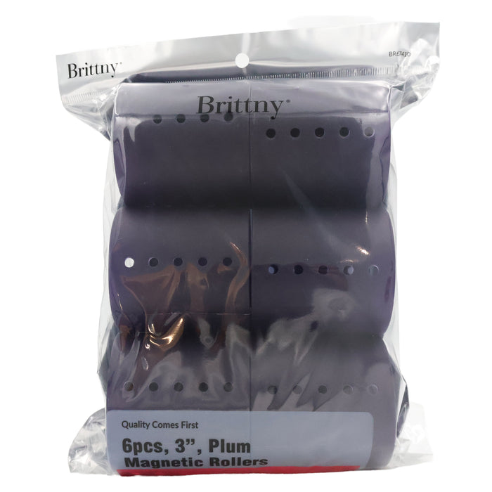 Brittny 3" Magnetic Rollers, Plum, 6/PK