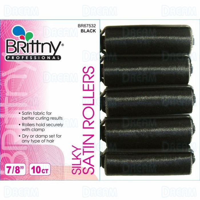 Brittny 7/8" Silky Rollers, Black, 10/PK