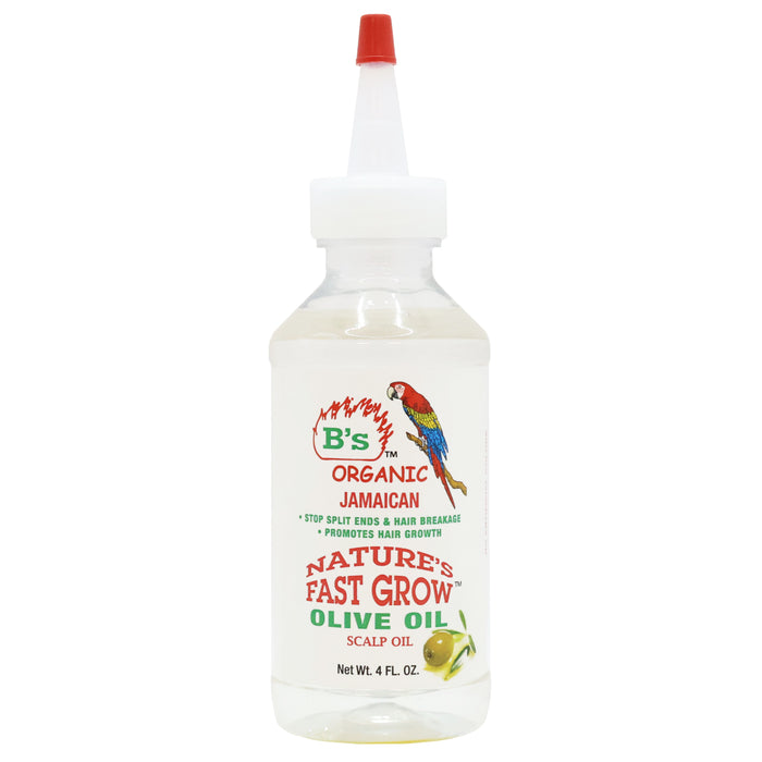 B's Organic Jamaican Nature's Fast Grow Olive Scalp Oil 4 Oz.