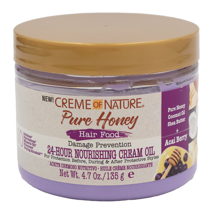 CREME OF NATURE Pure Honey Hair Food Acai Berry Cream Oil, 4.7 Oz