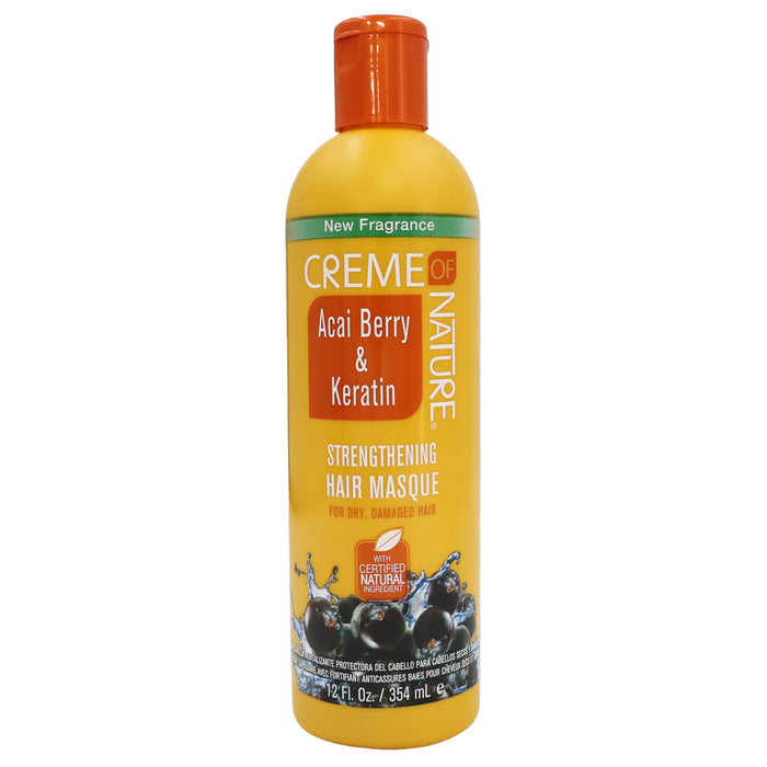 Creme Of Nature Acai Berry Keratin Strengthening Hair Masque, 12 Oz.