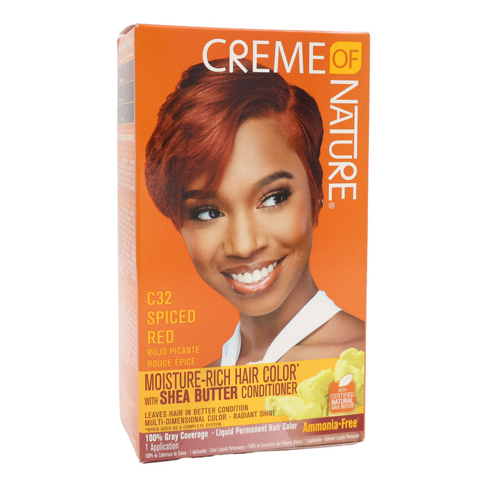 Creme Of Nature Moisture Rich Hair Color C32 Spiced Red Kit